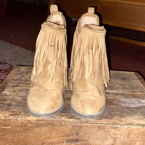 Lucky Brand fringe heeled boots